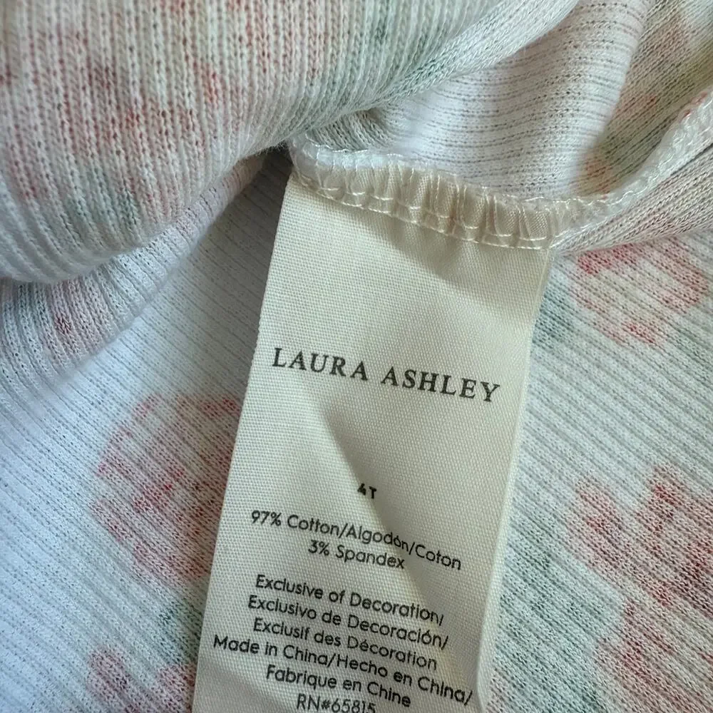 Laura Ashley Girls Ribbed Floral Cotton Dress 4T - Picture 9 of 11
